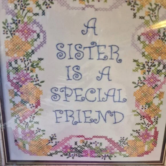 "Sister" Stamped Embroidery-Bucilla Kit 45832 -NEW - Picture 2 of 4